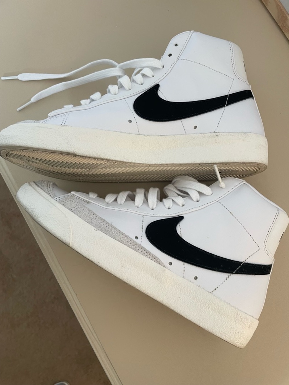 Nike High-Top Sneakers in White and Black